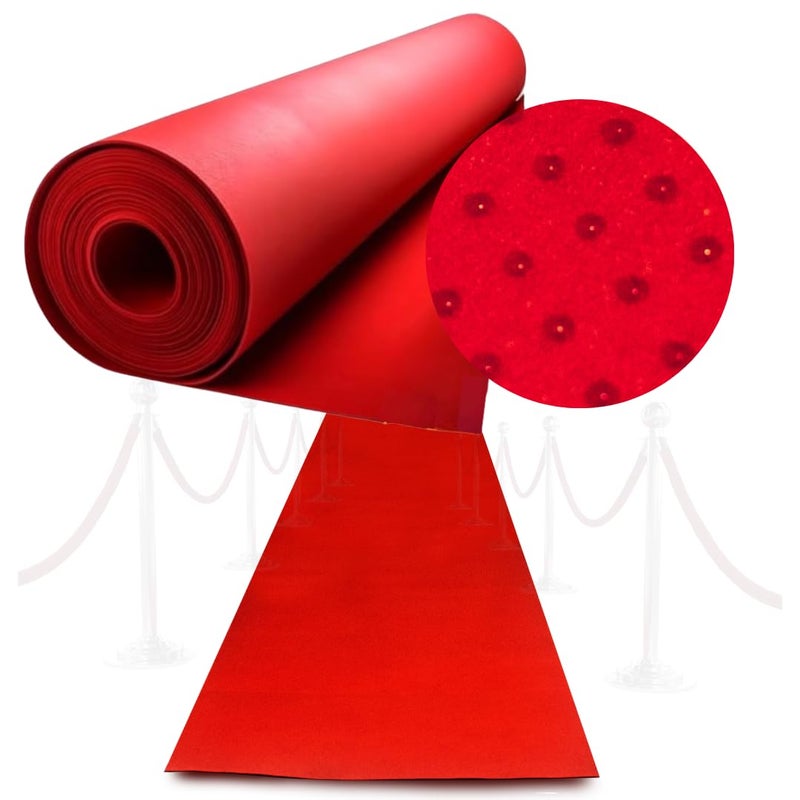 Sidneez Red Carpet Runner for Party 2.2 x 16.4 FT- Non Slip 3mm Thick Wedding Aisle Runner - Red Rug for Indoor Outdoor Ceremony Party Decorations Hollywood Oscars Event Runway Fashion Show - Image 1